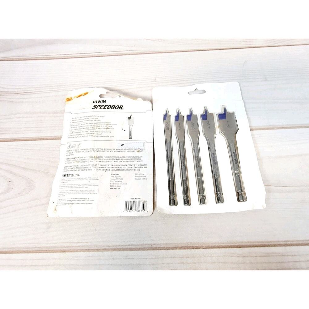 IRWIN 88885 Spade Bit Set - Piece Set - 3/8" to 1" Opened Package NEW